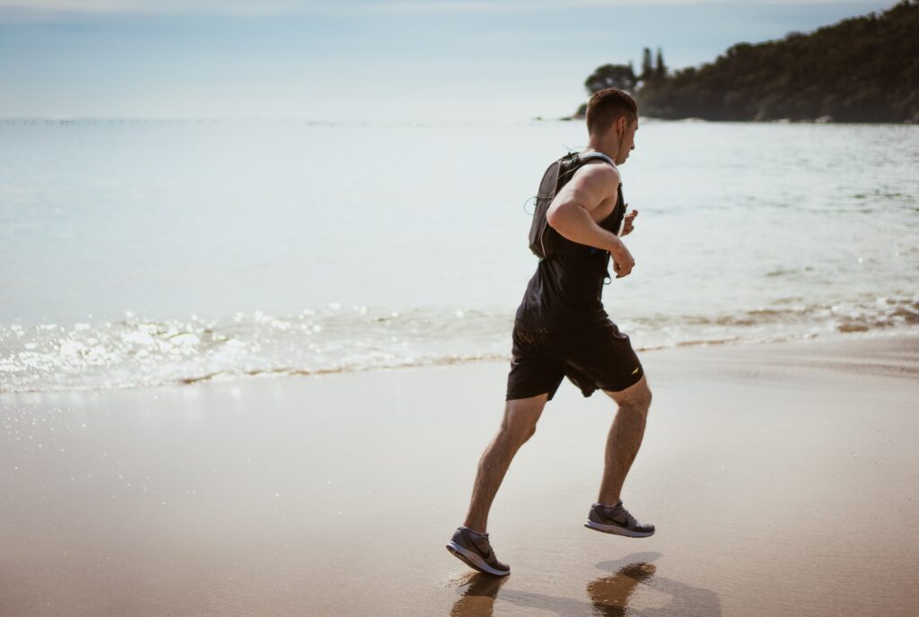 health 5 beach running man