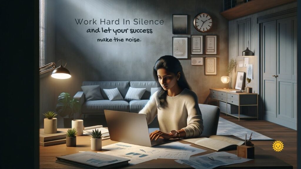 Work hard in silence and let your success make the noise.